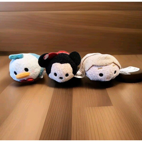 Disney Tsum Tsum Plush Lot Of 3 Luke Skywalker Donald Duck And Christmas Mickey - Picture 1 of 16